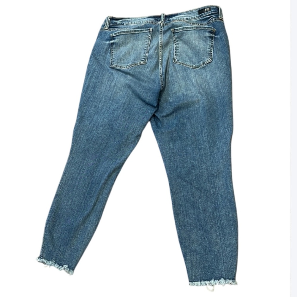 KUT from the Kloth Donna High-Rise Skinny Distressed Ankle Jeans Fray 18W - Picture 4 of 15
